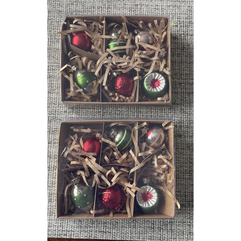 New Silver Tree 12 Mini Christmas tree ornament set of 2